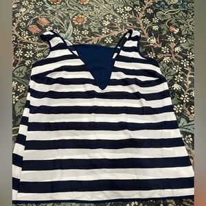 Ashley Stewart Size 14/16 Tank Top Navy and White Striped